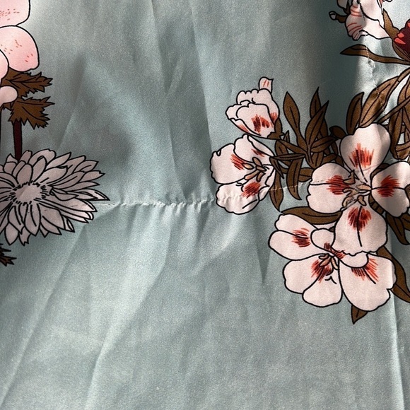 MISSLOOK BLUE FLORAL MAXI BUTTON FRONT DRESS LARGE - Picture 7 of 10